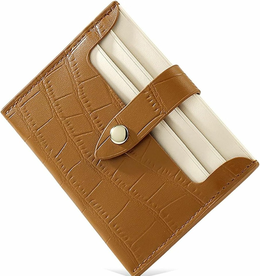 SUMGOGO Sumgogo Slim Rfid Blocking Card Holder Samll Minimalist Leather Front Pocket Wallet For Women (Brown) | Card & ID Cases