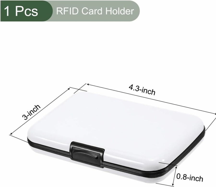 YOKIVE Yokive 1 Pcs Rfid Credit Card Holder, Aluminum Men Women Wallet | Metal Hard Card Case, Great For Business Cards, Access Cards (White, 4.3-Inch) | Card & ID Cases