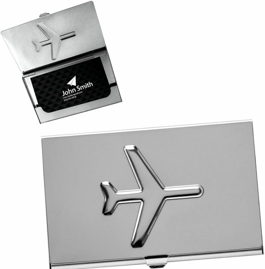 Design Gifts Metal Airplane Business Card Case | Card & ID Cases