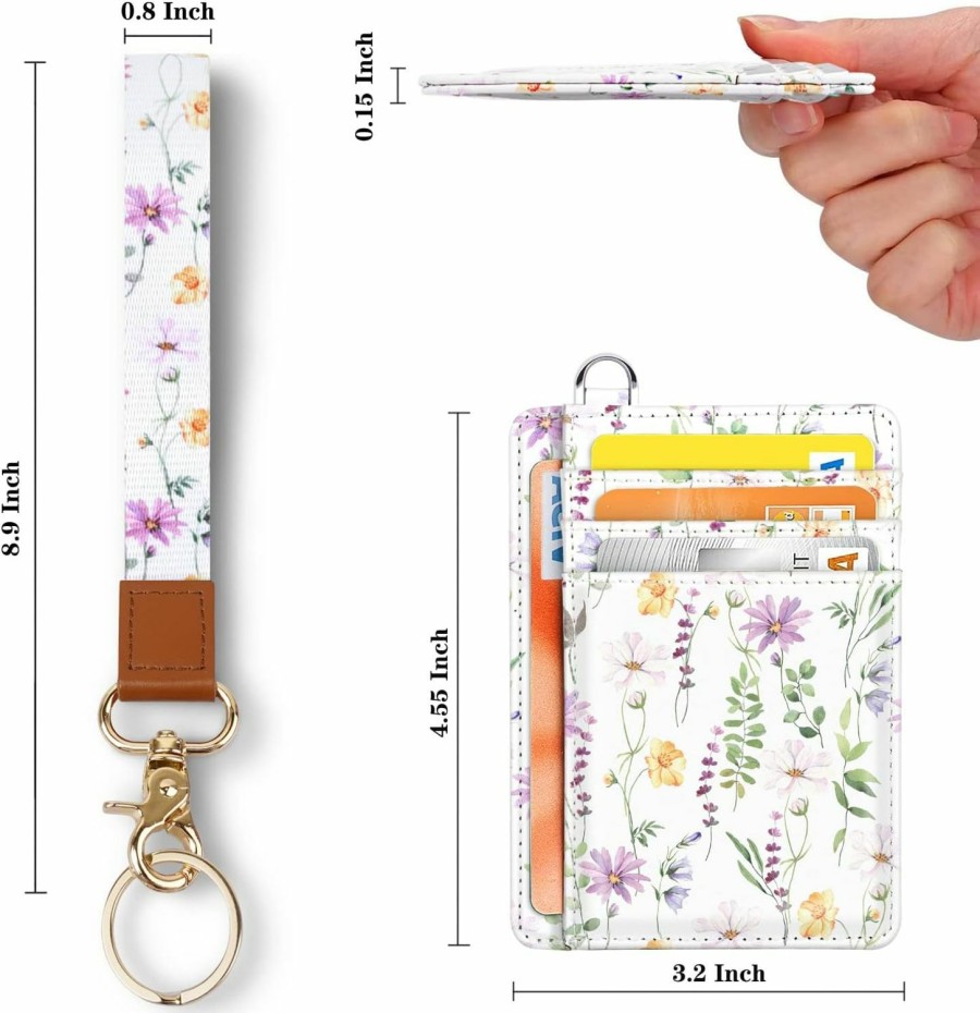 Amazon Slim Front Pocket Wallet Rfid Id Card Holder Cute Small Wallet With Keychian For Women | Card & ID Cases