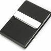 Leicraft Leicraft Business Card Holder, Slim Pu Leather & Stainless Steel Card Case Pocket For Men Or Women, Rfid Blocking Card Carrier With Magnetic Clasp… | Card & ID Cases