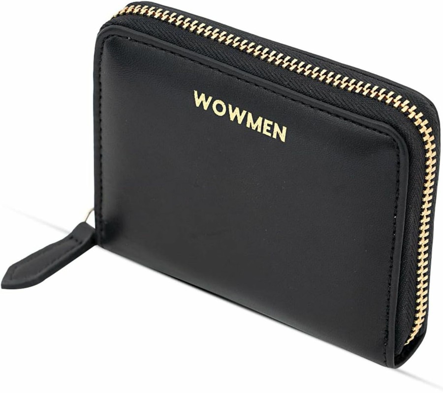 WOWMEN Medium Zip Around Wallet With Rfid Blocking Credit Card Slots And Zipper Coin Pocket In Minimalist Design From Topgrain Soft Leather | Card & ID Cases