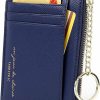 Cynure Women'S 8 Cards Slim Minimalist Card Holder Coin Changes Purse Keychain Front Pocket Wallet | Card & ID Cases