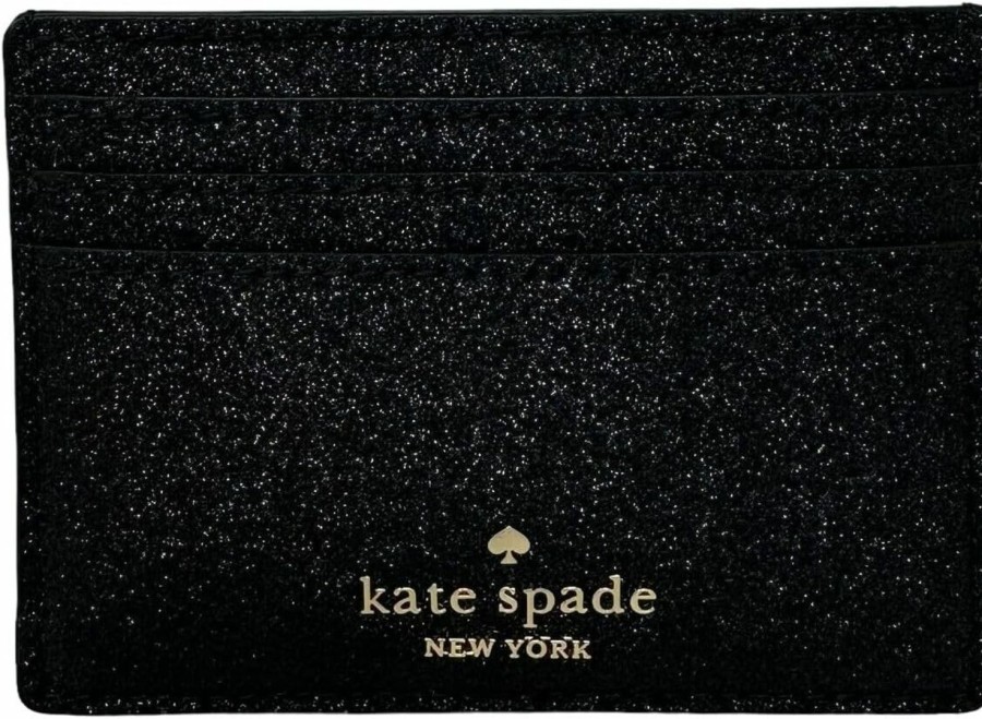 Kate Spade New York Kate Spade New York Glimmer Glitter Small Slim Card Holder Black | Card & ID Cases