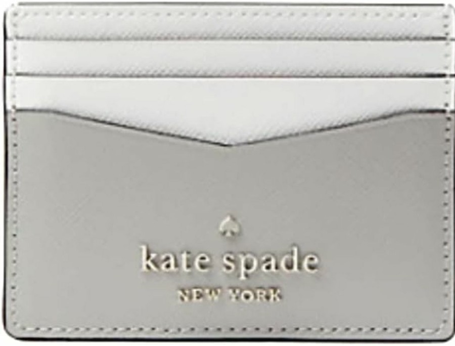 Kate spade new york Kate Spade Womens Staci Colorblock Slim Card Case Cardholder In Nimbus Grey | Card & ID Cases