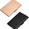 Hulajek 2Pcs Metal Business Card Holder, Stainless Steel Business Card Case For Men Women, Wallet Name Card Holder(Rose Gold, Black) | Card & ID Cases