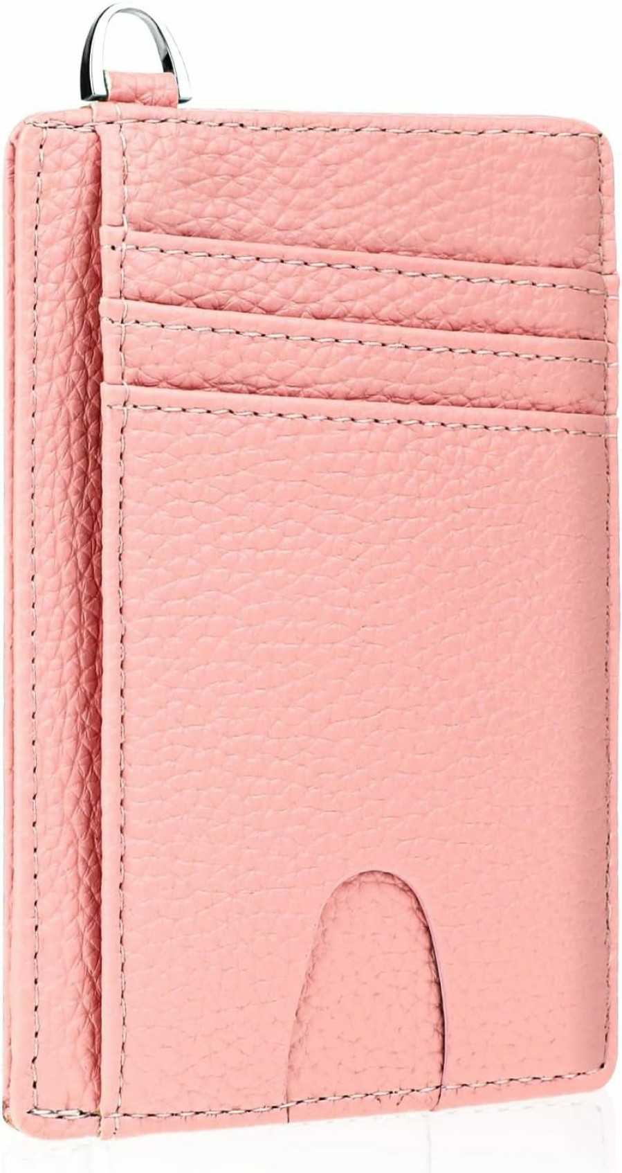 Lusofie Lusofie Slim Minimalist Pocket Wallet Rfid Blocking Credit Card Holder Wallet For Women, Pu Leather Card Case Wallet Women With Id Window(Pink) | Card & ID Cases