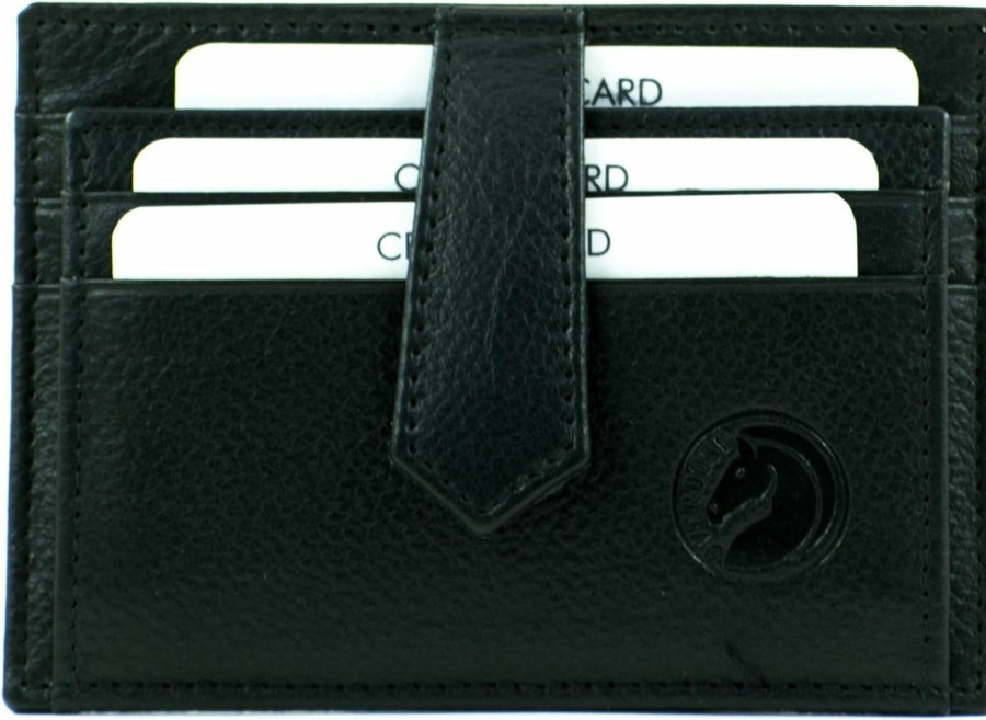 OVERDOSE Overdose Slick & Slim Design Leather Credit Holder, Business Card Holder, Id Card Holder, Licence Holder, Front Pocket Wallet Bifold Card For Women & Men - Black | Card & ID Cases