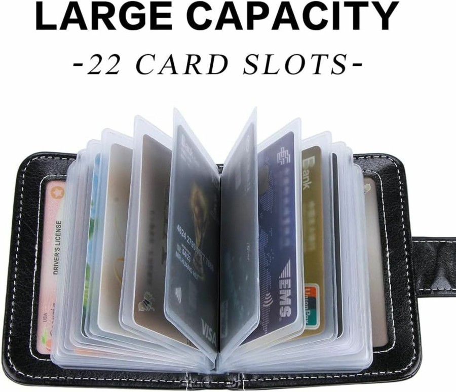 XYART Xyart Rfid Wallets Credit Card Holder For Women Business Card Organizer With 22 Card Slots Brown | Card & ID Cases