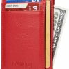 KALMORE Kalmore Uni-Adult'S Petite Credit Card Holder Leather Slim Minimalist Wallet, Red, Classic | Card & ID Cases