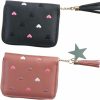 Leadigol Leadigol 2Pcs Embroidered Heart Small Wallet,Pu Leather Purse,Credit Card Holder With Pendant,Zipper Leather Card Cases Holder,Wallet For Women Girl | Card & ID Cases