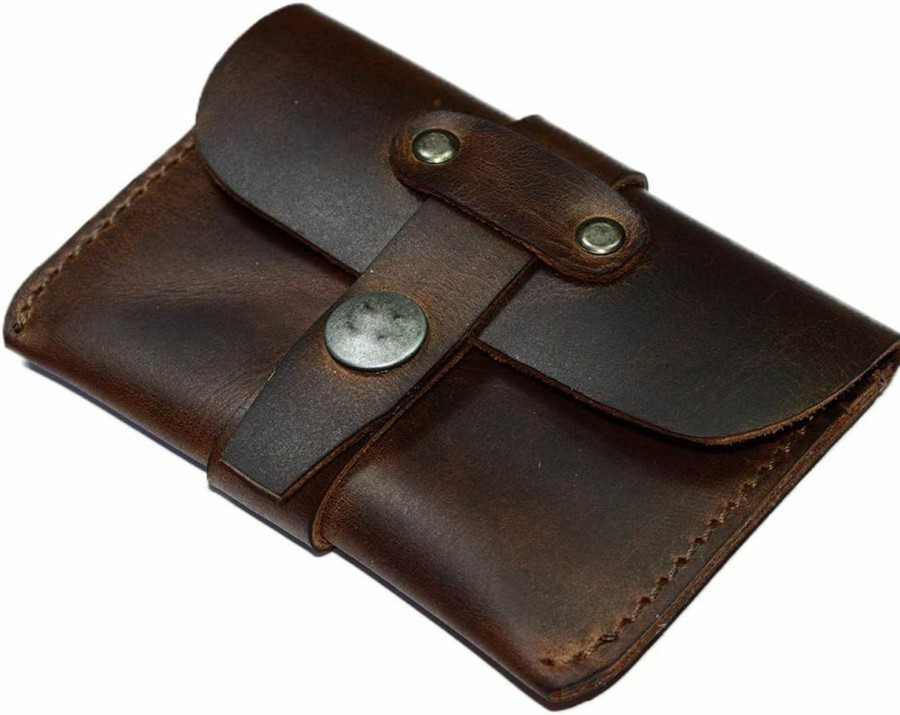 Hide & Drink Hide & Drink, Leather Credit Card Holder/Presentation Card Holder/Card Wallet/Minimalist Wallet/Front Pocket Wallet, Handmade :: Bourbon Brown | Card & ID Cases