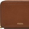 Fossil Fossil Women'S Logan Litehide Leather Rfid Blocking Zip Around Card Case Wallet, Medium Brown (Model: Sl10045200) | Card & ID Cases