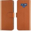 OQQE Oqqe For Samsung Galaxy Note 9 Wallet Case [Rfid Blocking] Cowhide Genuine Leather Flip Folio Book Cover Credit Card Holder 3 Card Slot [Kickstand Function] Men Women (Light Brown) | Card & ID Cases