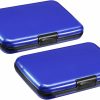 YOKIVE Yokive 2 Pcs Rfid Credit Card Holder, Aluminum Men Women Wallet | Metal Hard Card Case, Great For Business Cards, Access Cards (Blue, 4.3-Inch) | Card & ID Cases