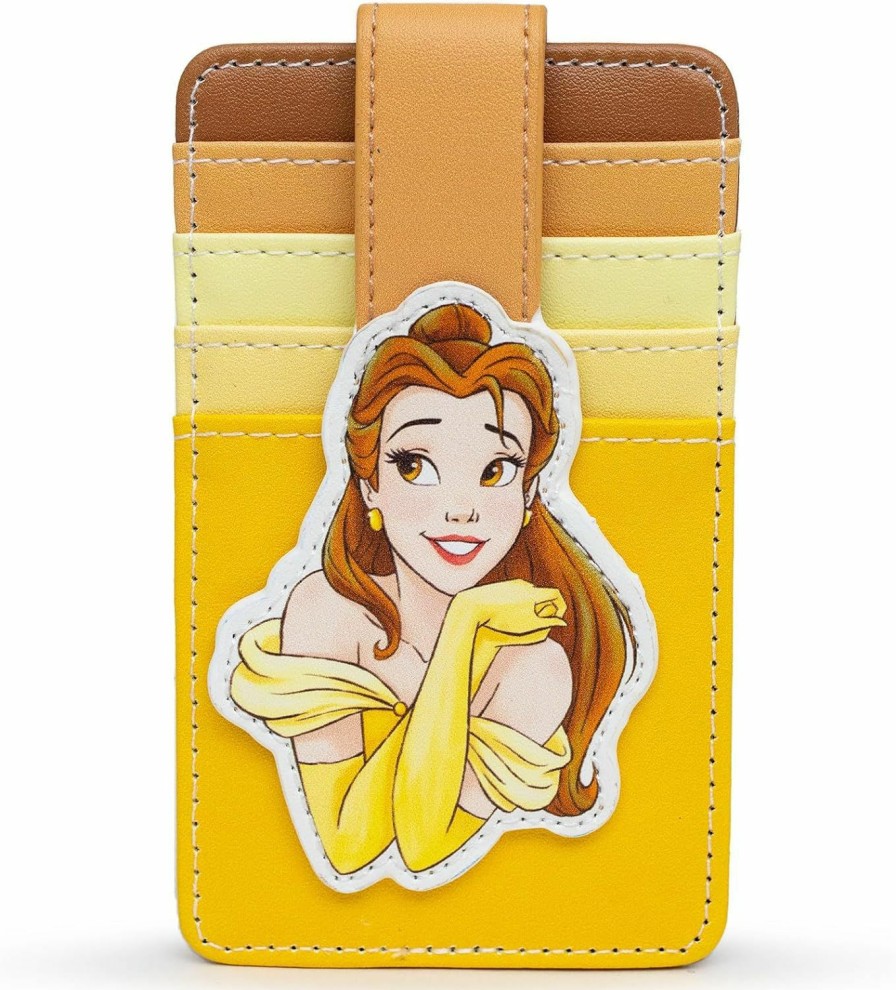 Buckle-Down Disney Wallet, Character Wallet Id Card Holder, Beauty And The Beast Belle Pose Yellows, Vegan Leather | Card & ID Cases