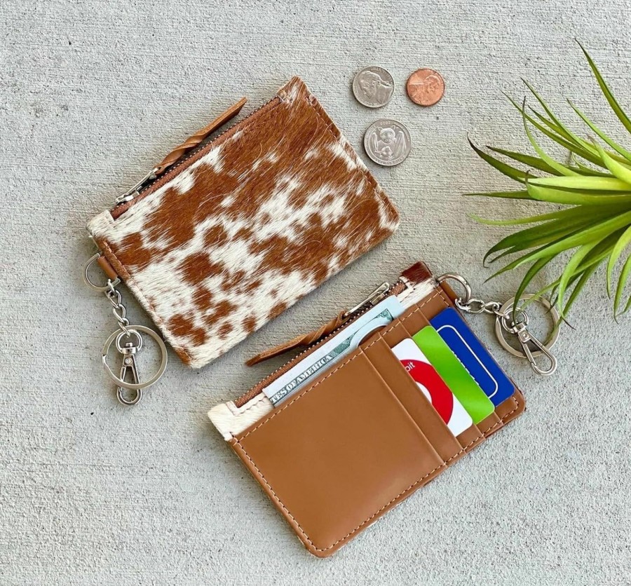 90sleatherjacket Chic Cowhide Keychain Wallet With Credit Card Holder, Coin Purse - Ideal Gifts For Her | Card & ID Cases