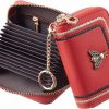 Gostwo Gostwo Zipper Credit Card Case Holder Key Chain Bee Wallet Coin Pocket For Women(Red ) | Card & ID Cases