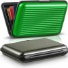 Generic 2 Pieces Credit Card Holder Slim Mini Rfid Blocking Credit Card Protector Aluminum Business Card Case For Women Men (Green, Gray) | Card & ID Cases